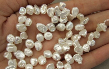 

wan 00560 6x9mm White Keshi Pearl Top-drilled Bead 14.5" 5PC