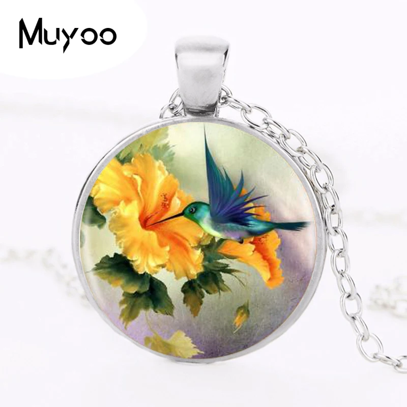 

1pcs/lot Humming Bird Silver Pendant Necklace Long Chian Statement Handmade Fashion Necklace For Women HZ1