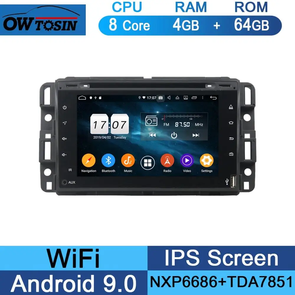 " ips 8 Core 4G+ 64G Android 9,0 автомобильный DVD радио gps для GMC Yukon Sierra Tahoe передняя фара для Chevy Express Impala Cobalt Equinox DSP CarPlay - Color: 64G