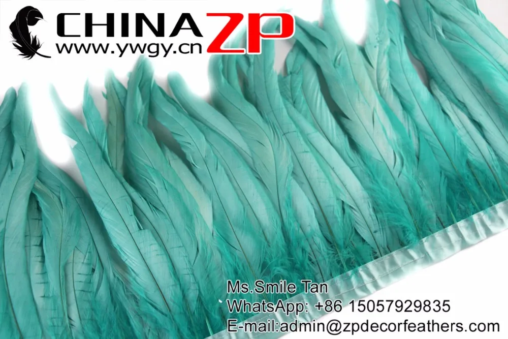 3-1 Aqua Green Rooster Coque Feather Trim (2)