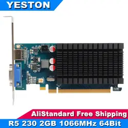 Yeston Radeon R5 230 AMD GPU 2 GB GDDR3 64 бит, 650 МГц игровой настольный компьютер ПК видео Графика карты поддерживает VGA, HDMI PCI-E 2,1