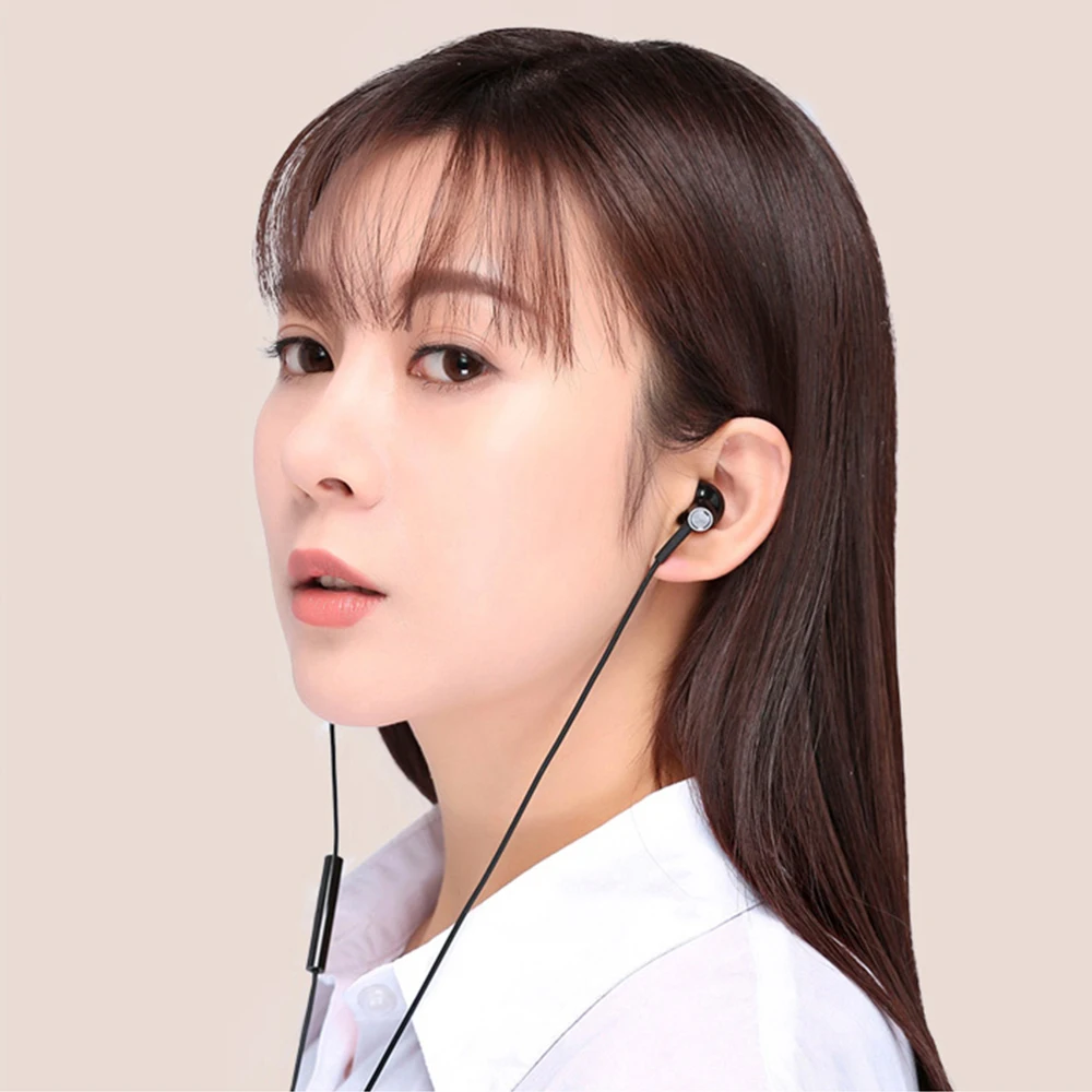 Original Xiaomi Type C Earphone Hybrid DC Earphones Half In Ear USB Control MEMS Mic BRE02JY Mi Dual Driver Earphone MI Headsets