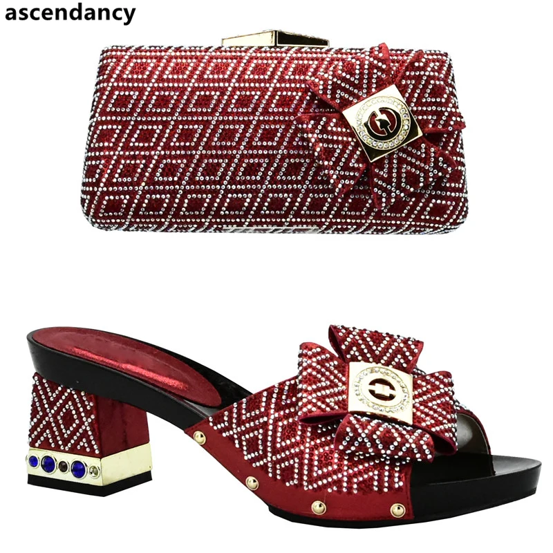 

Italian Ladies Shoes and Bags To Match Set Decorated with Appliques Nigerian Women Wedding Shoes and Bag Set Italy Shoe and Bags