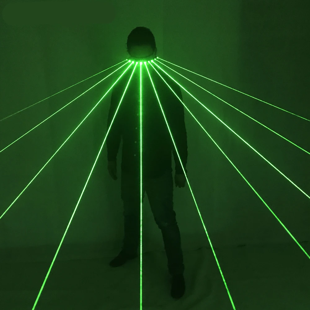 

532nm Green Laser Glasses For Pub Club DJ Shows With 10Pcs Green Laser LED Stage Glasses