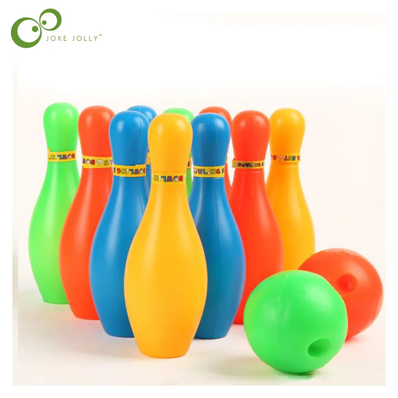 

11CM height Bowling bottle set 5.5cm diameter Bowling ball Bowling set Children colorful sports toy GYH