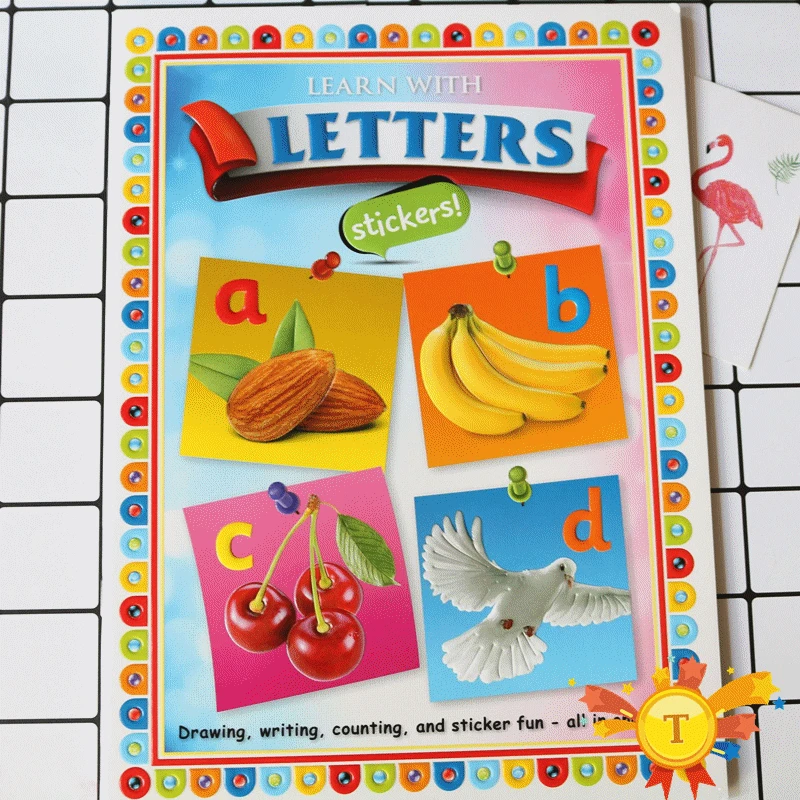 Наклейки книги для ребенка наклоняясь английская история книга с наклейкой s Дошкольное Раннее обучение Развивающие детские игрушки - Цвет: Letters