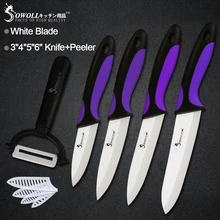 

Sowoll Ceramic Knife Kitchen Knives 3 4 5 6 inch Free Peeler Chef Paring Fruit Vegetable Utility Slicer Santoku Knife Cook Set