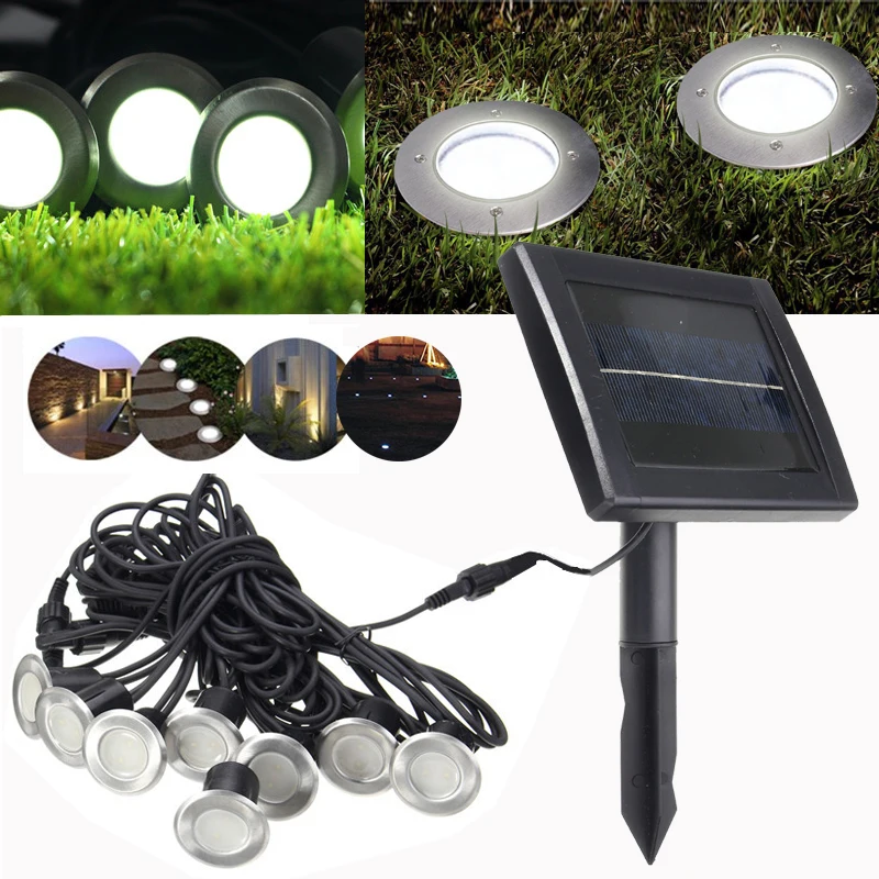 

Smuxi 8 LED Solar Light Sensor Solar Power Waterproof Underground Lights Garden Light Path Outdoor Lawn Lamp