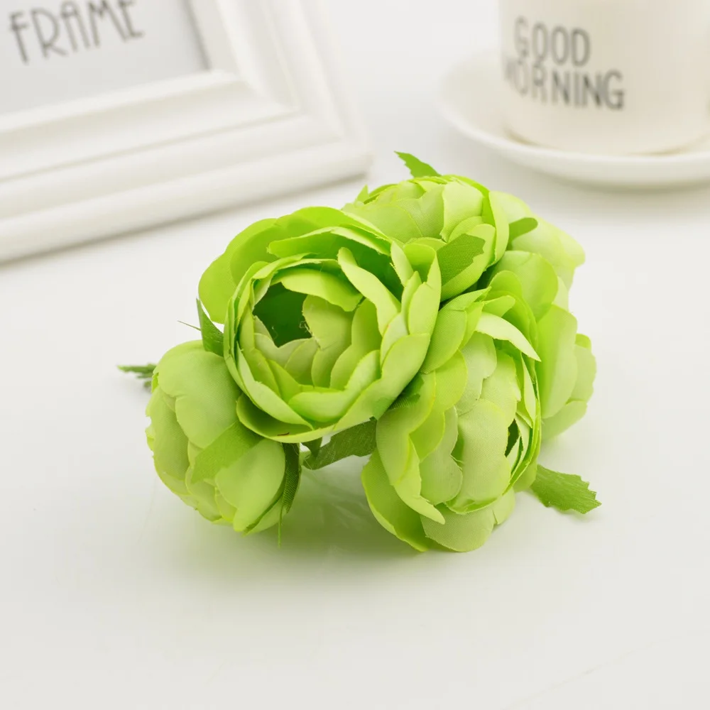 6 шт. Шелковый небольшой чайный бутон розы искусственный цветок букет тычинки для дома Свадебное Украшение diy ВЕНОК одежда шляпы аксессуары