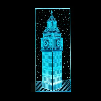 

Big Ben 3d Light Colorful Touch Remote Control Led 3d Lamp Colorful Vision Powerbank Night Light Usb Led Kids Lamp