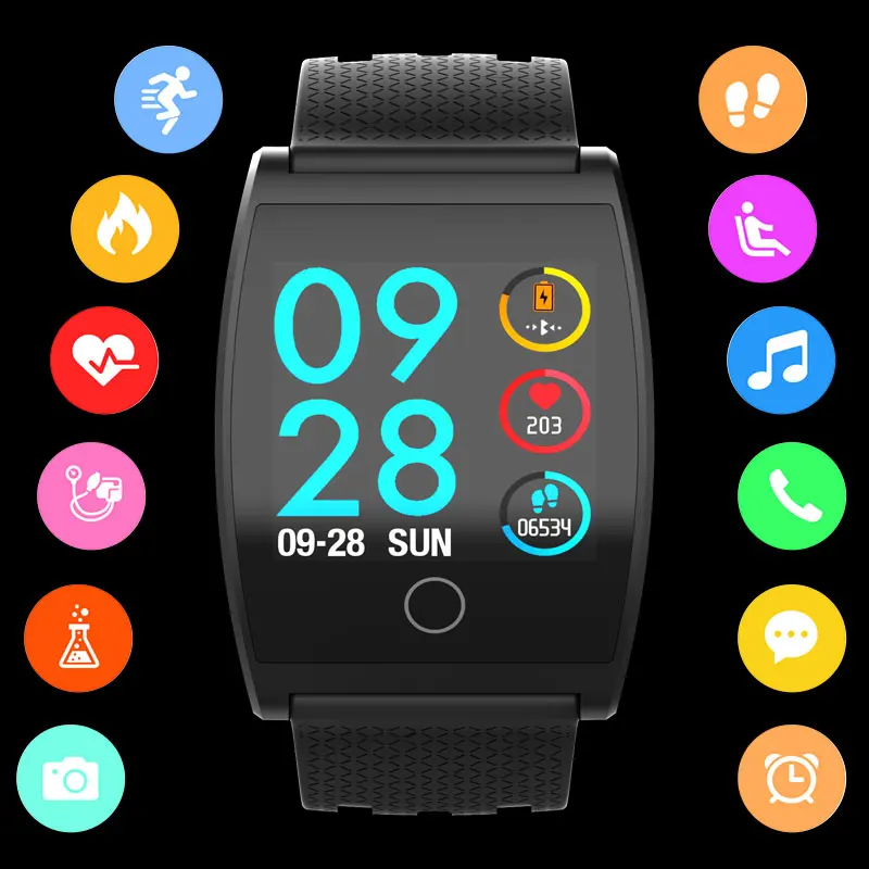 

BOAMIGO Smartwatch For Android IOS Phone Bluetooth Heart Rate Sphygmomanometer Step Smart Bracelet Heart Rate Calorie Reminder