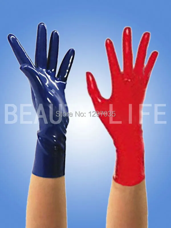 Быстрая латексные Красивые перчатки, натуральный латекс сексуальные фетиш облегающие перчатки Мути-цвета