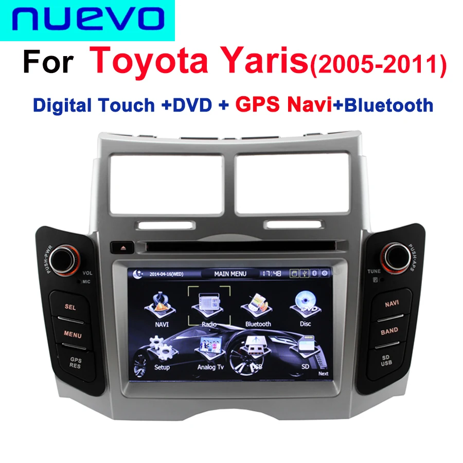 Double Din Car DVD player with GPS navigation Bluetooth ATV Radio USB