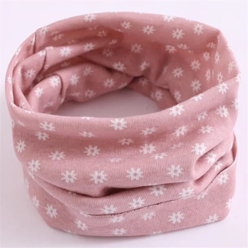 Новинка года; сезон осень-зима; детский хлопковый шарф; Детский шарф для мальчиков и девочек; Детский шарф с круглым вырезом; волшебный шейный платок - Цвет: snowflake pink