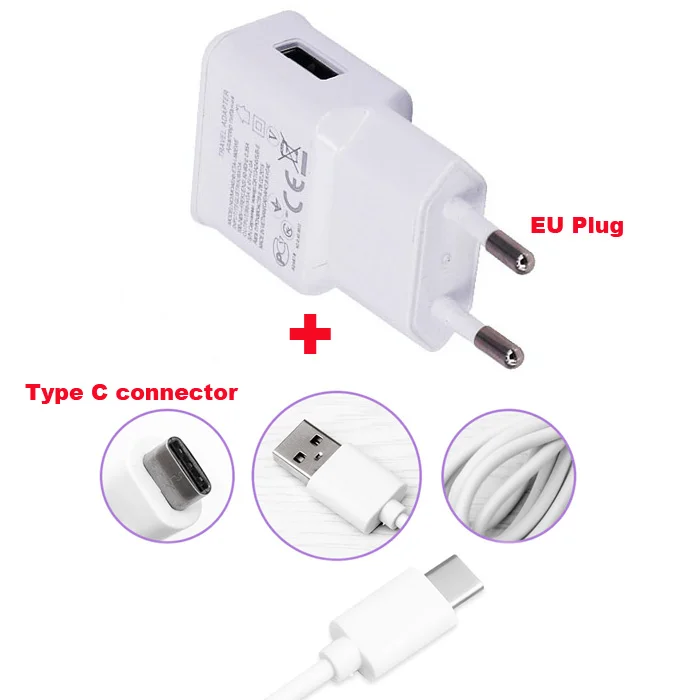 2A ЕС сотовый телефон переходник для зарядного устройства+ Тип C USB кабель для Galaxy A9(), a9 Star Pro, A9s, для Xiaomi Mi 8 Lite, Mi 8 молодежи(mi 8 X