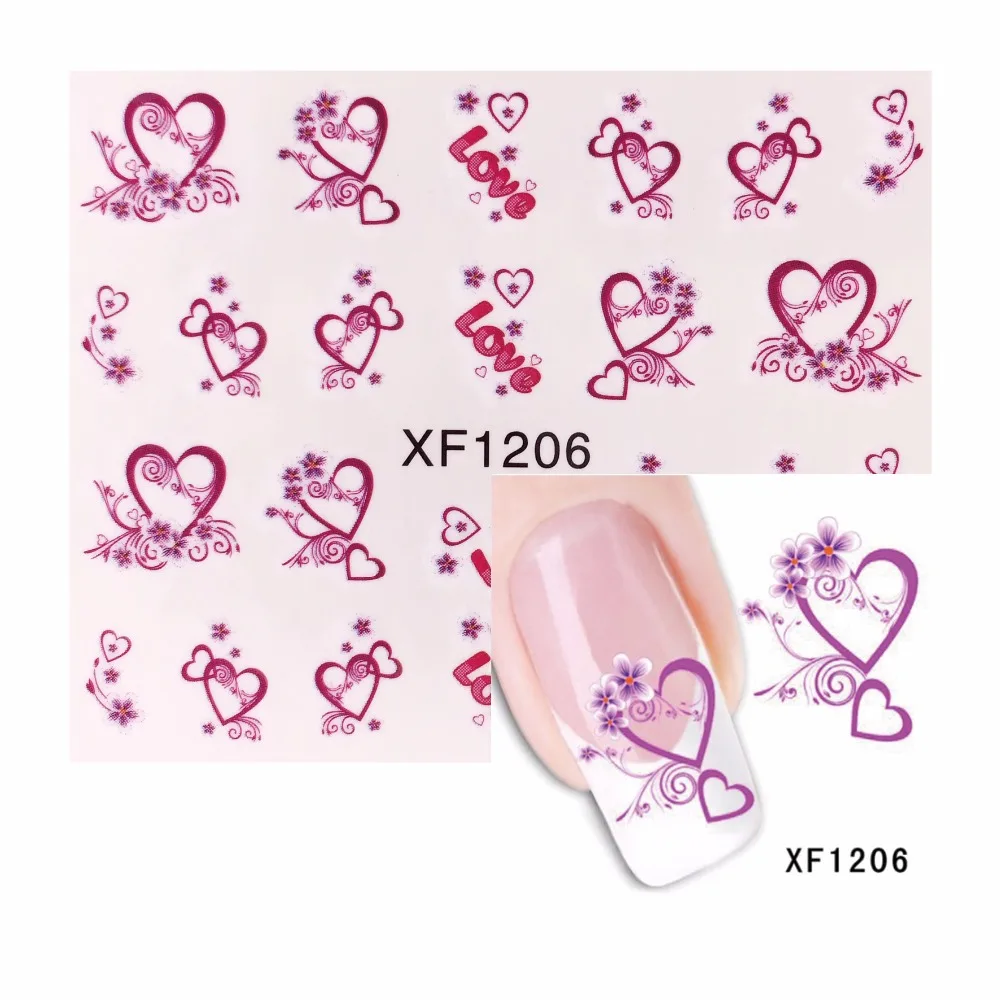 

FWC 1 Sheet Hot Sales Water Transfer Nail Sticker Flower Decals DIY Art Decoration Fingernail 1206