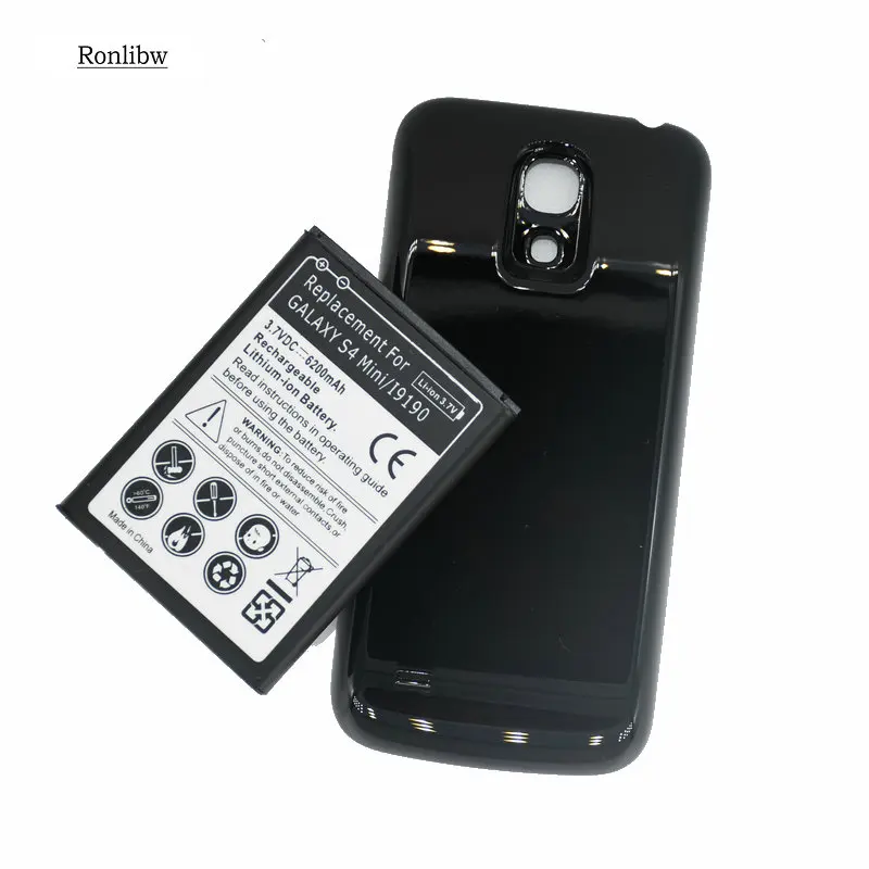 

Ronlibw 6200mAh B500BE B500AE Extended Battery+2 color cover Replacement For Samsung Galaxy S4 mini I9190 I9192 I9195 I9198