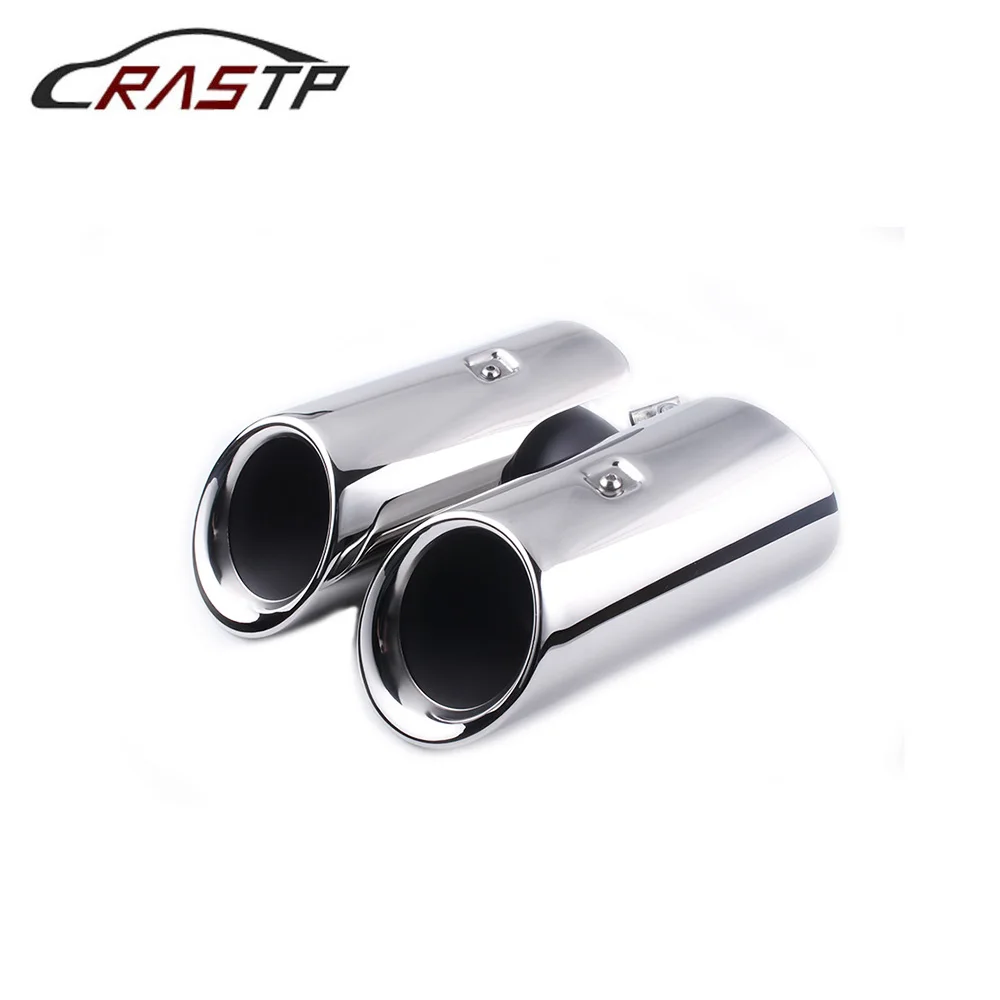 RASTP-Chrome Stainless Steel Exhaust Pipe Tail Muffler Tip Fit for 2019 Porsche Macan Car Exhaust Modification RS-CR2029