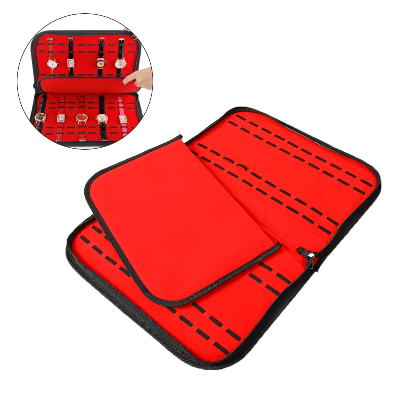 

20 Slots Grids PU Leather Watch Storage Case Velvet Watch Display Box Tray Portable Travel Jewelry Watch Box Carring Case