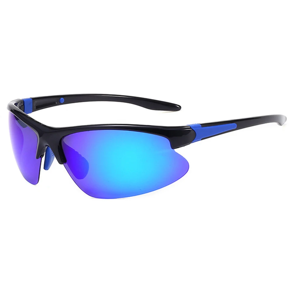 Мужские поляризованные очки сверхлегкие ветрозащитные УФ защитные рыболовные велосипедные спортивные солнцезащитные очки YA88 - Цвет: Black blue