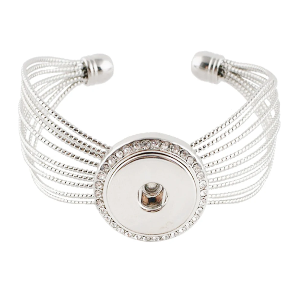 Vintage Silver Snap Bracelet DIY Snaps Bracelets Elasticity Adjustable