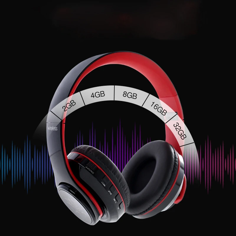 Наушники bluetooth 4 1 беспроводные HIFI семицветные LED над ухом гарнитура