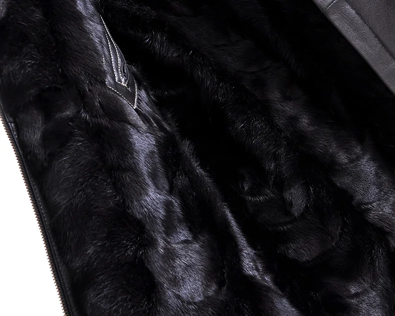 2019 Mens Sheep Leather With Mink Fur Lining Regular Length With Zipper Formal Wide-Waisted Thick Warm Mink Fur Coat sheepskin coat