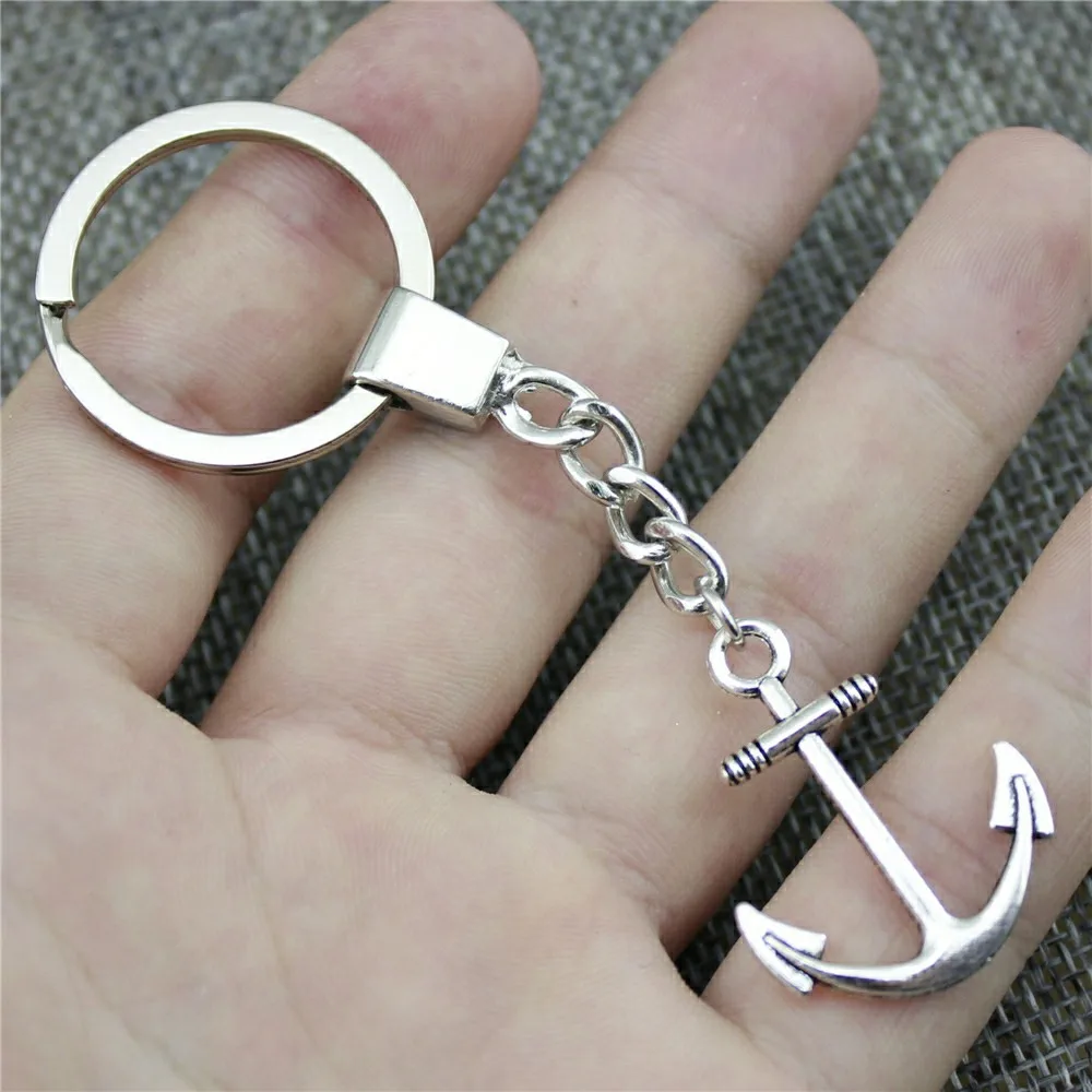 

Men Jewelry Key Chain Party Gift Keychains Dropshipping Jewelry 31x25mm Anchor Antique Bronze Antique Silver Key Rings