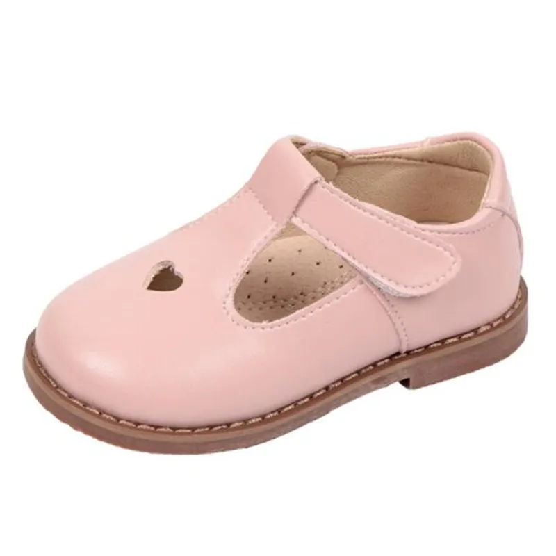 

Baby girl leather shoes children's princess hollow Heart shape casual shoes pink breathable single shoe boy sandals