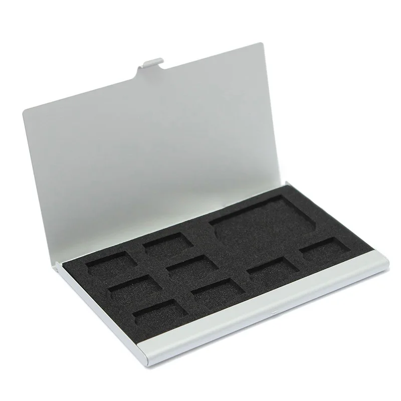 

9 Micro-SD/SD Memory Card Storage Holder Box Protector Metal Cases 8 TF&1 SD