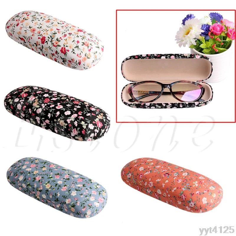 1 шт. переносной цветочный Солнцезащитные очки для женщин Жесткий глаз Автомобильные держатели для очков очки протектор сумка Box