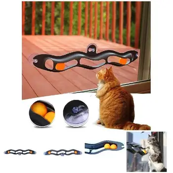 

Funny Plastic Track Ping Pong Ball Sucker Pet Kitten Cat Toy Interactive Gift Set