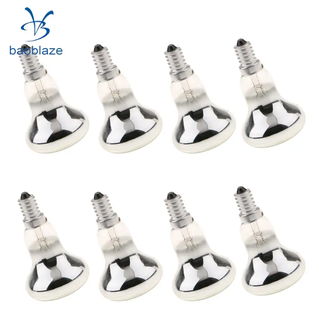 8Pcs E14 R50 Reflector Type Spotlight Spot Light Bulb   Lamp Replacement Small Screw SES 60W