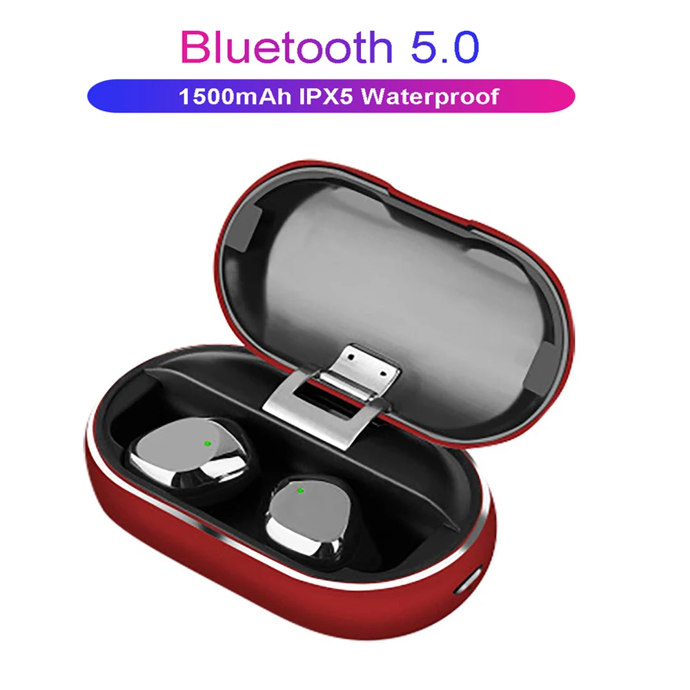 

TWS Wireless Bluetooth 5.0 Earphone Touch Earbuds 1500mA Power Bank Charging Case Waterproof Stereo Bluetooth Earbuds for Iphone