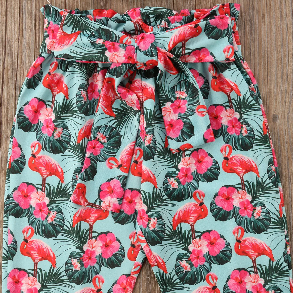 Flamingo Kids Baby Girl Outfits Clothes Ruffle Tops+Long Pants Playsuit 2PCS Set