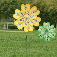Большой двухслойный Павлин ветряная мельница ветряная блесна детская игрушка дворовый садовый декор MAY07 дропшиппинг