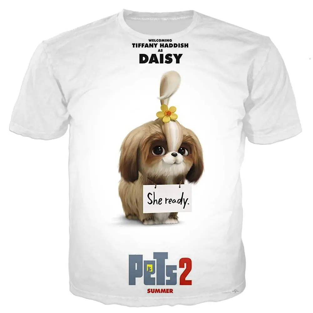 

New Kids t shirts The Secret Life of Pets 3D print tshirt Snowball Cartoon Baby Girl cute Cats Dog tees boy streetwear tops 05