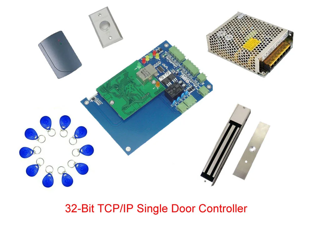 

Free ship by DHL, access control kit,TCP single door access control+power+magnetic lock+reader+exit button+10 key fob,sn:kit-L10