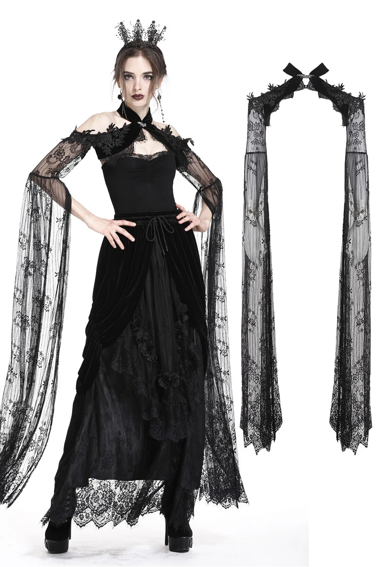 

Darkinlove Women's Gothic Lace Cloak Cape Evening Party Women Fashion Personality Steampunk Cape Coat