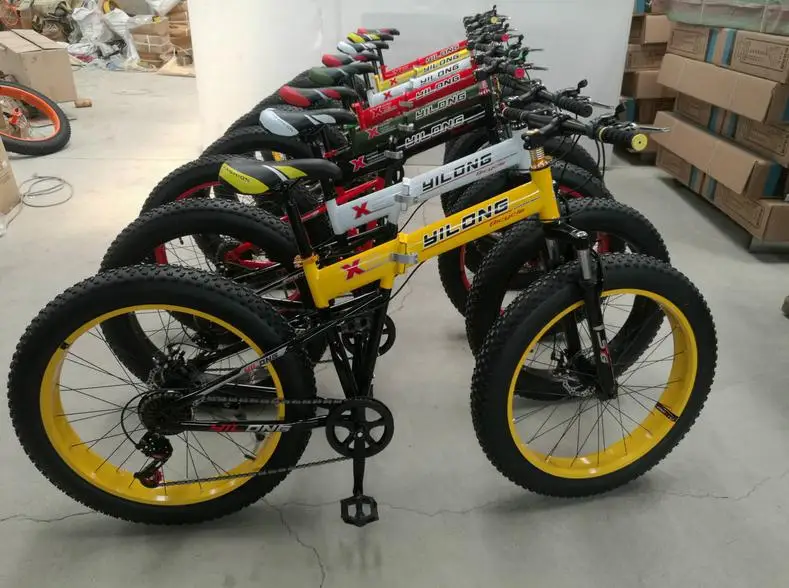 Excellent KALOSSE   Folding   snow   mountain bike  21/24/27 speed   Fat bicycle ,  26*4.0 inch  beach mountain bicycle 0