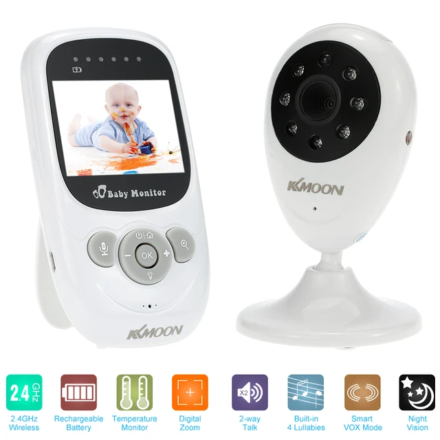 Wireless 2.4″ LCD Color Baby Monitor Video Nanny Mini Security Camera Two Way Talk Night Vision Temperature Monitoring