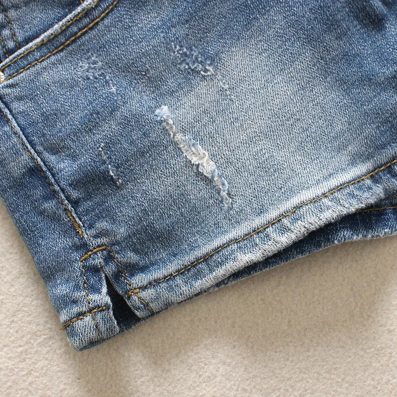 Светильник синие женские джинсовые шорты Лето Весна низкая талия отбеленные прямые джинсы английский стиль хлопок джинсовые шорты 8588