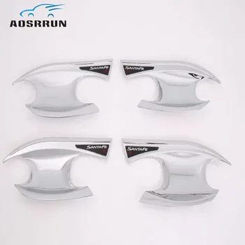 

Carbon fiber / chrome decoration Door bowl cover Car Accessories For Hyundai Santa Fe IX45 2019 2020