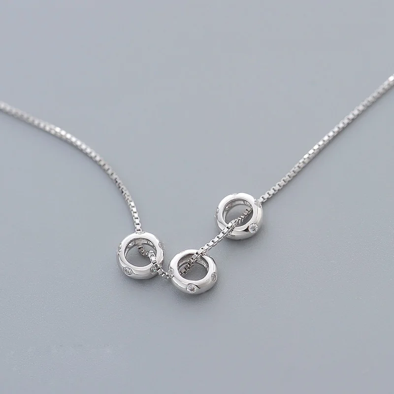 Цепочка с кулоном женская из серебра 100% пробы кулоном|circle necklace|necklace womenchain pendant |