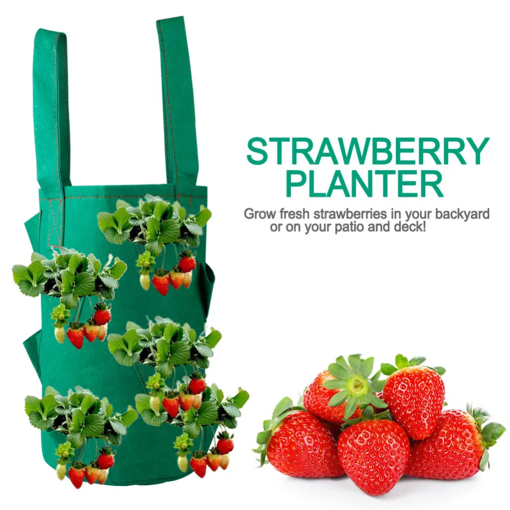 

11 Holes Potato Strawberry Planter Bags For Growing Potatoes Outdoor Vertical Garden Hanging Open Style Vegetable Planting Grow