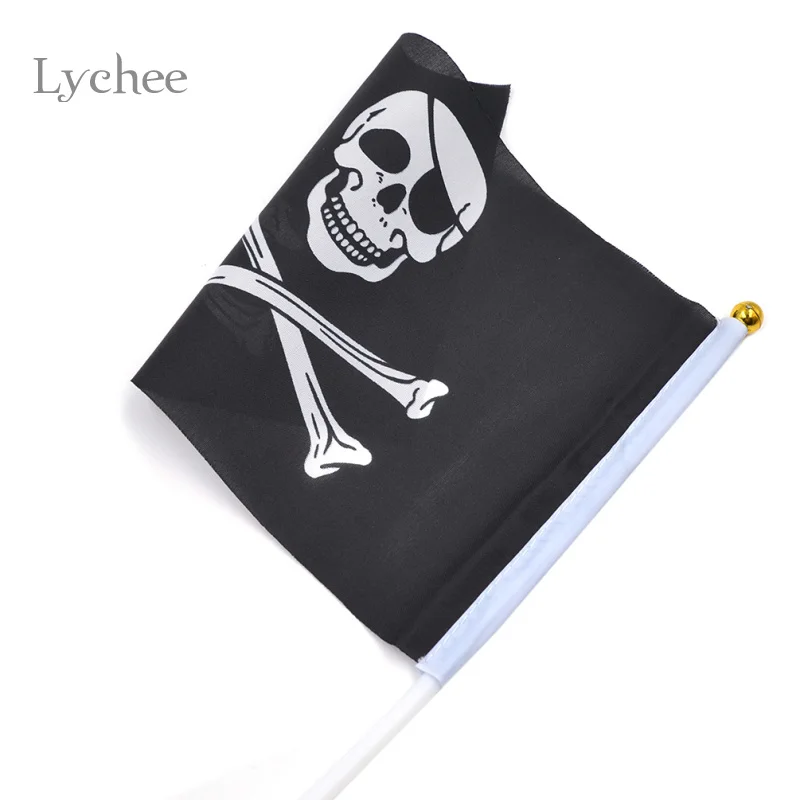 Lychee 5 шт./лот крест и череп скрещенные кости Веселый Роджер Пираты ручной Флаг 21x14