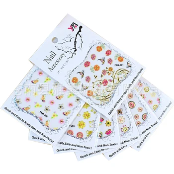 

30 Sheet Random Design Stamping 3D Nail Art Sticker Set Bronzing Flower Design Adhesive Self Decal Sticker DIY Manicure Tools