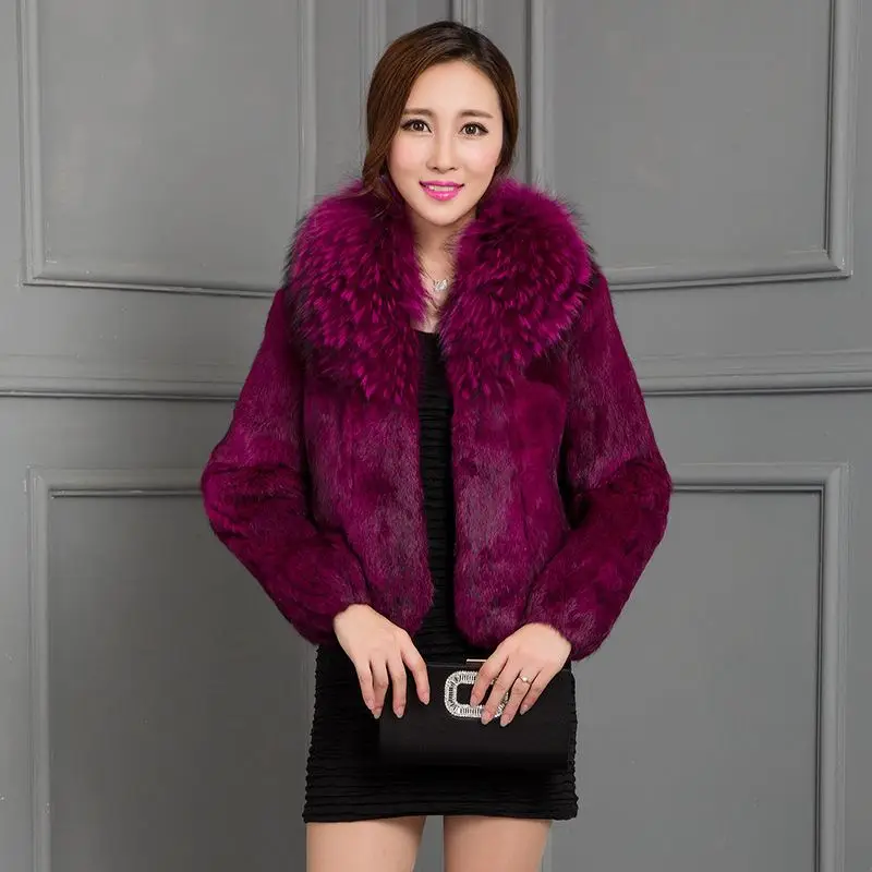 Mode Raton Fourrure Hong noir Épais Chaud Femmes 2019 Chien Court Parka Laveur Naturel Col Survêtement vert gris khaki H9 Lapin Veste jaune Mei D'hiver Manteau Se Femelle De Réel 056I0qwBF