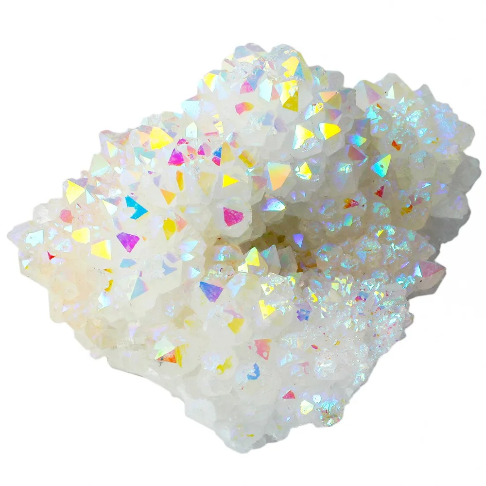 TUMBEELLUWA Angel Aura кварцевый Природный кристалл Cluster Geode исцеляющий драгоценный камень