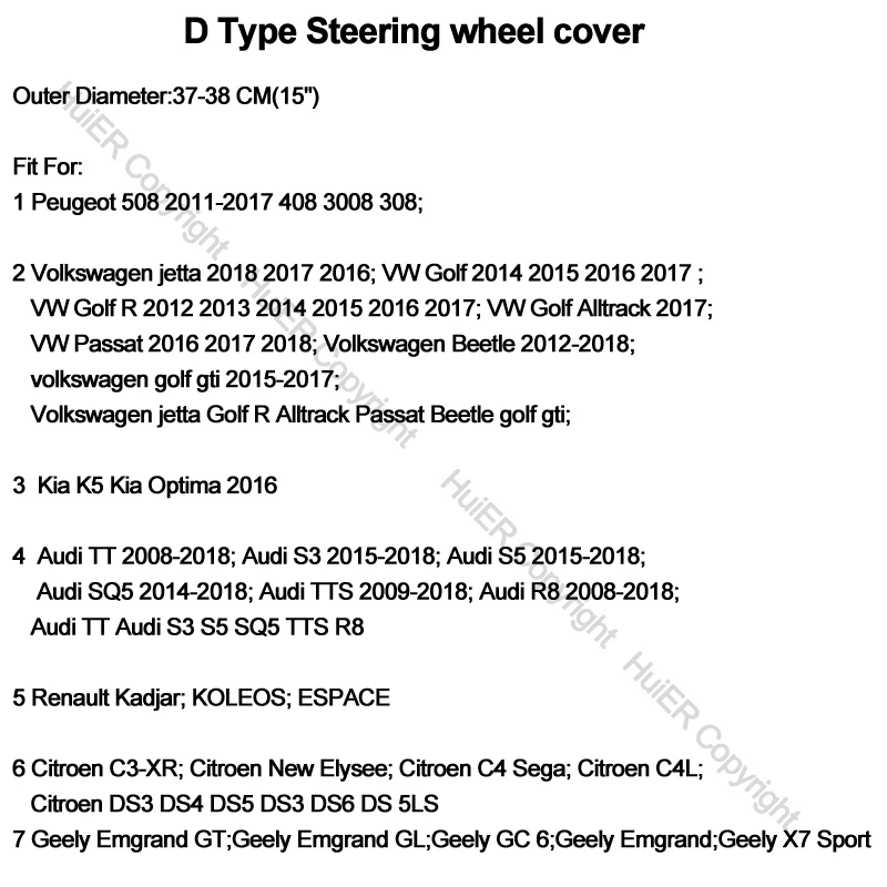 Кожаный чехол HuiER для Volkswagen VW Golf R Alltrack Passat jetta Audi TT Citroen Peugeot Geely|car steering wheel cover|steering